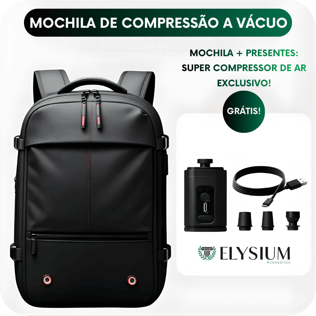 Mochila Impermeável de Compressão a Vácuo + BRINDE EXCLUSIVO