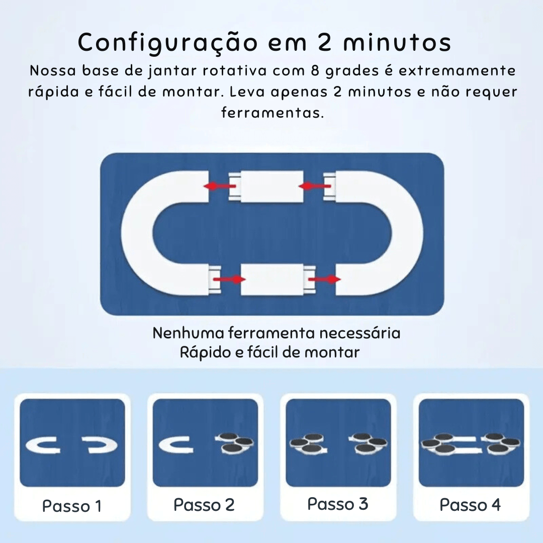 Bandeja Giratória para Mesa de Jantar 8 em 1